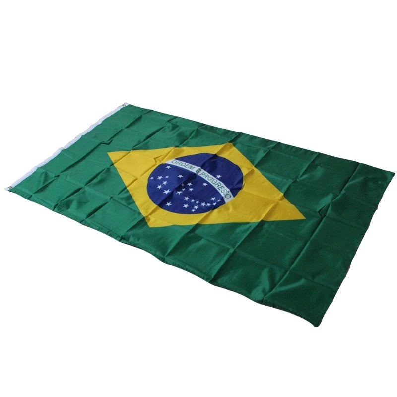 Great quality 90*150 cm polyester Brazil national flag with cheaper price