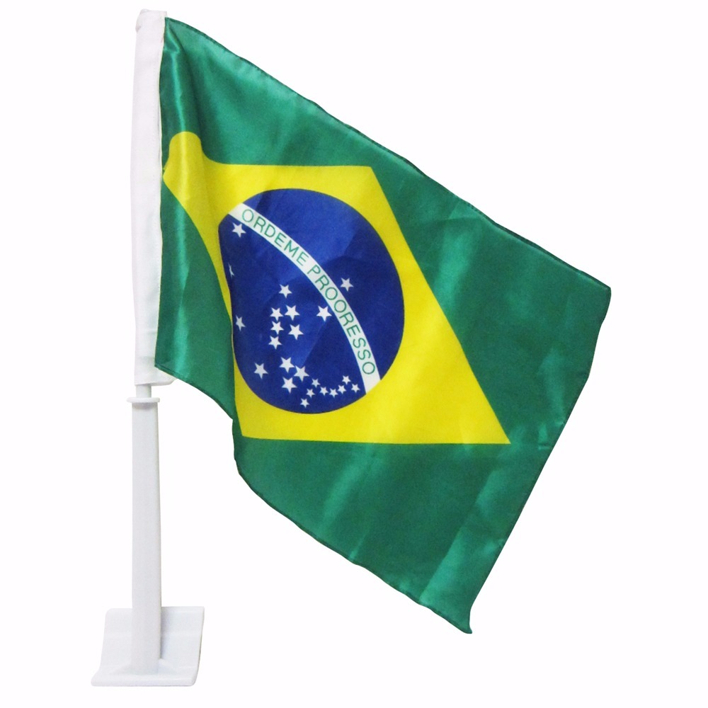 Brasil Soccer Car Flags 18*12 inch Double Sided Car Window Flags